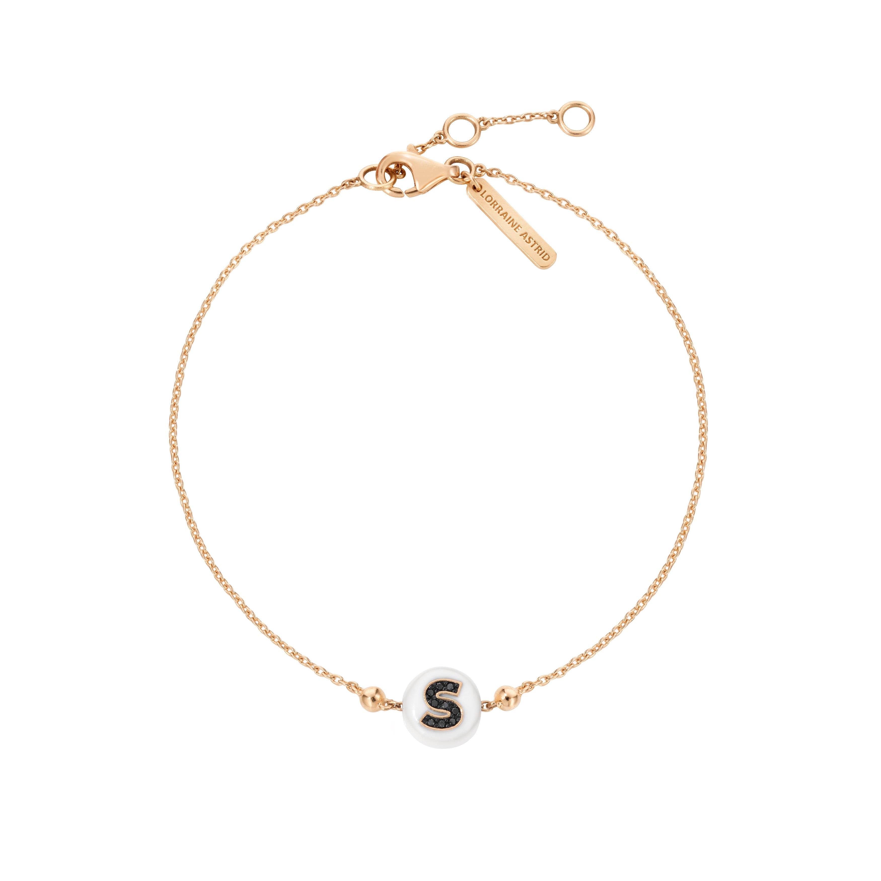 Children's Bracelet with one Letter bead on chain