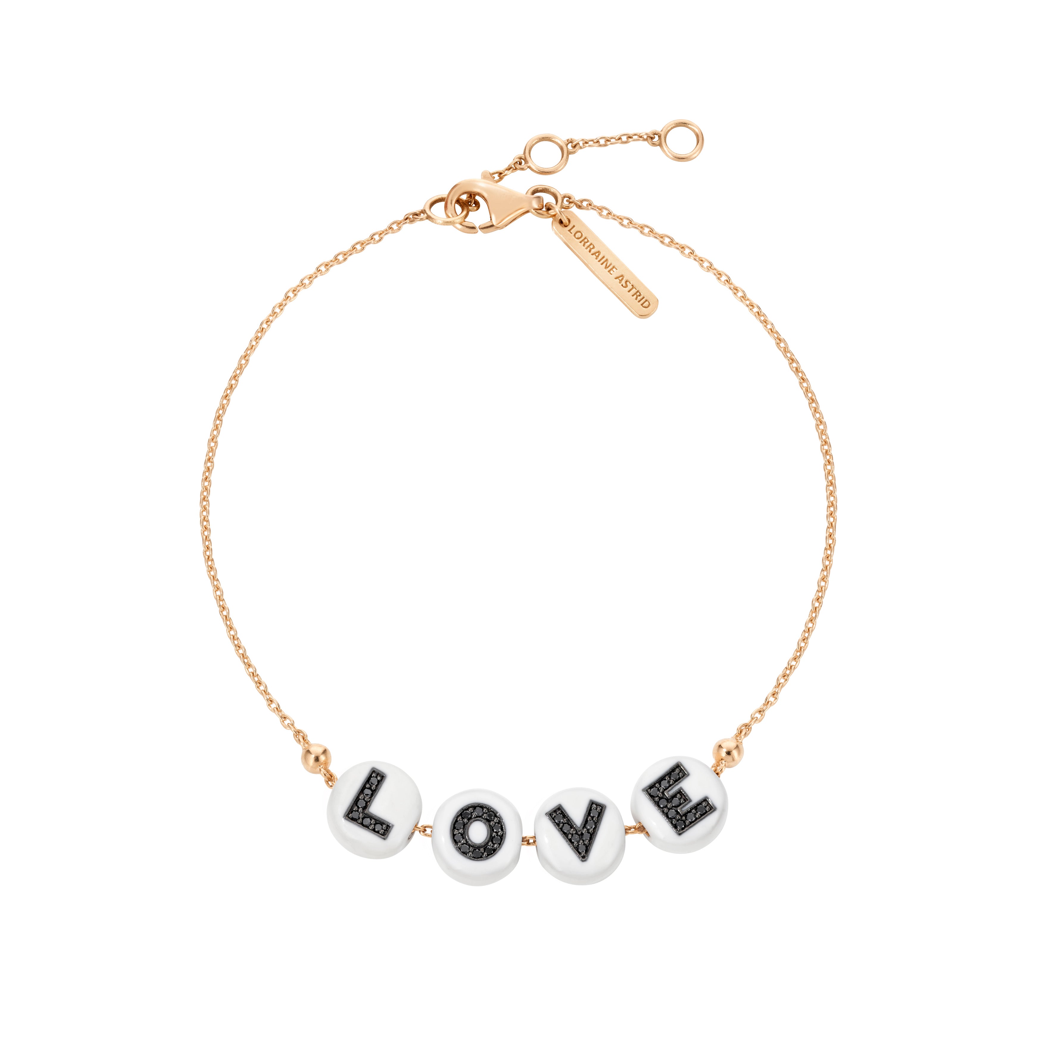 LOVE beads on chain Bracelet