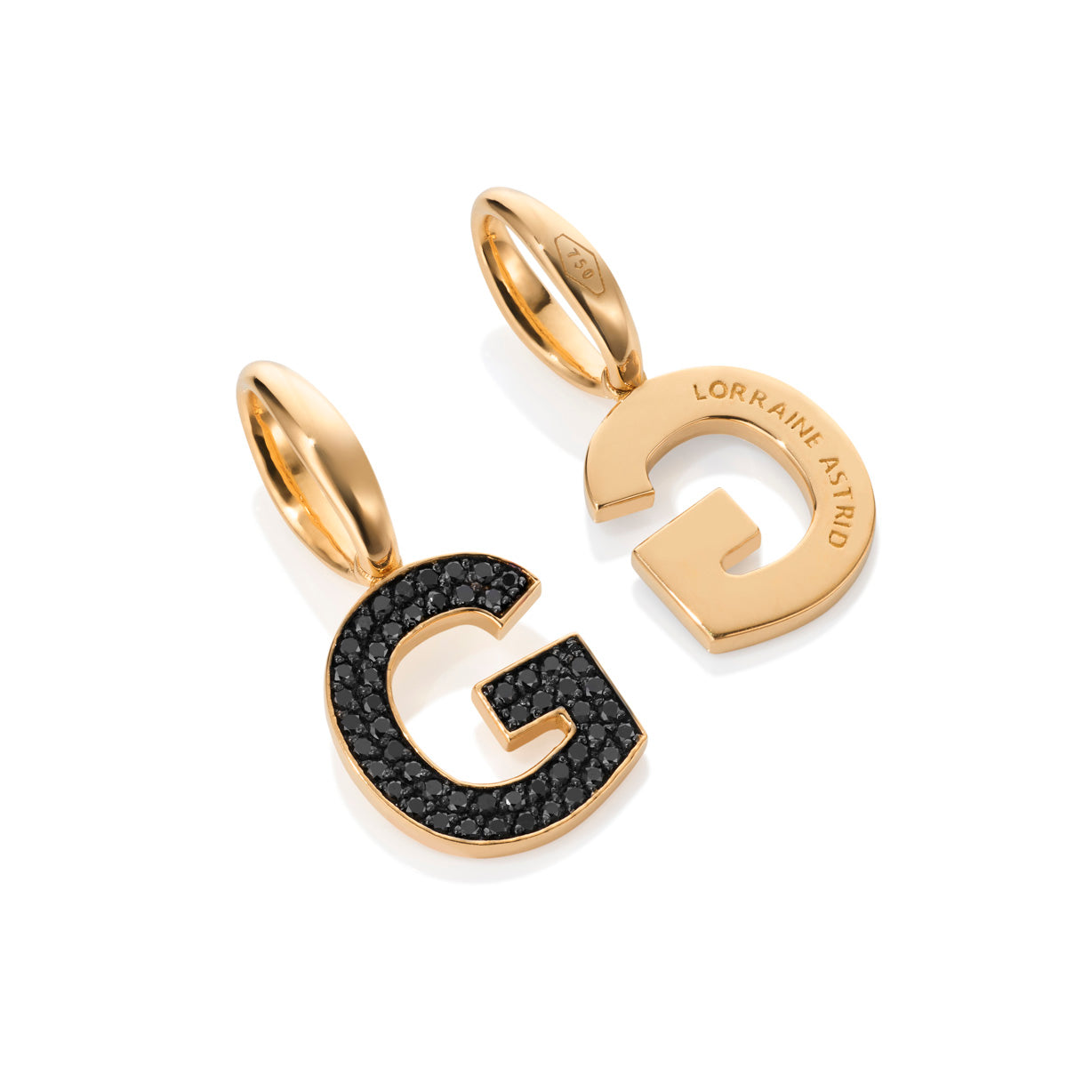 Black diamond Letter Pendant