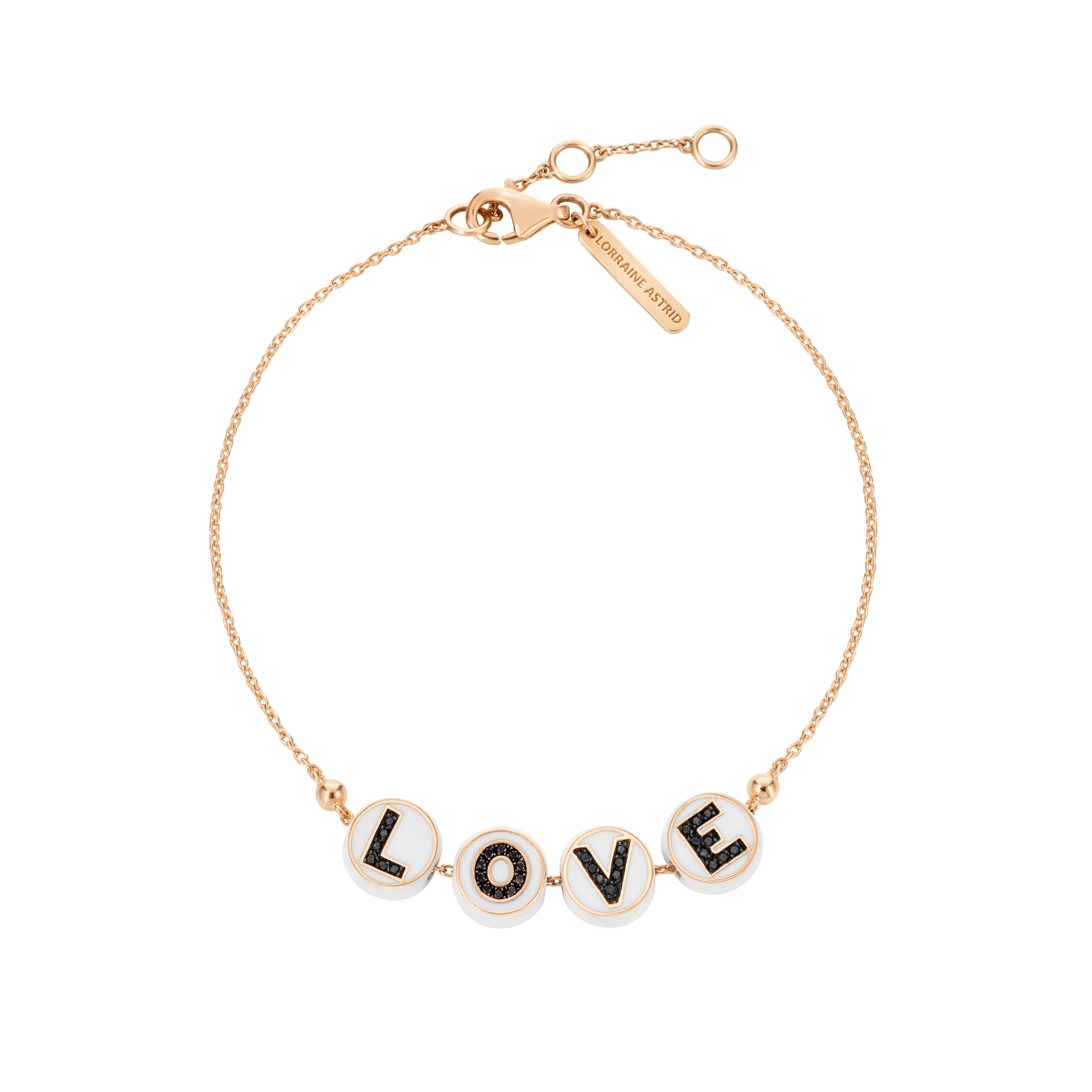 LOVE beads on chain Bracelet